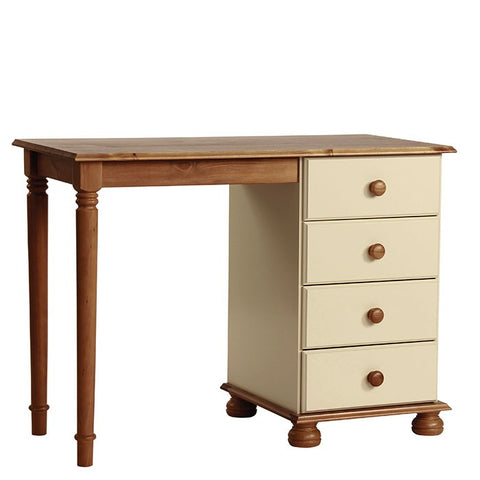 Copenhagen Single Dressing Table / Desk in Cream/Pine